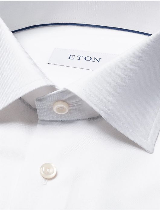 Eton overhemd wit Solid Signature Oxford effen