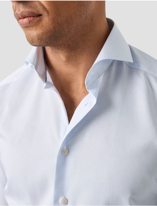 Eton overhemd lichtblauw Fine Striped Twill Shirt
