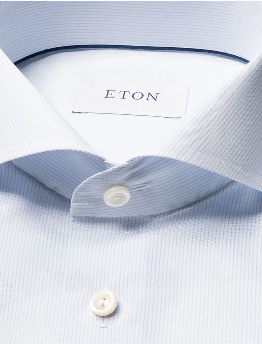 Eton overhemd lichtblauw Fine Striped Twill Shirt
