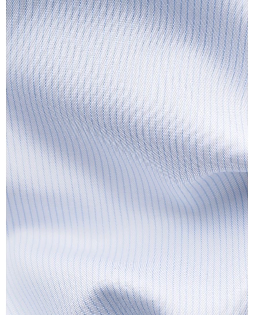 Eton overhemd lichtblauw Fine Striped Twill Shirt cutaway collar