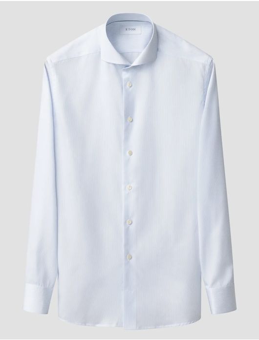 Eton overhemd lichtblauw Fine Striped Twill Shirt