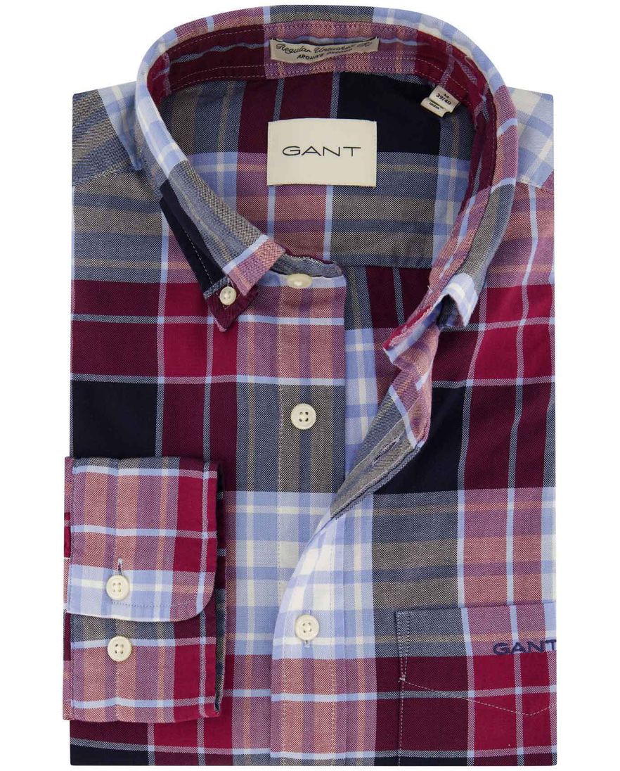 Gant normale fit casual overhemd rood geruit