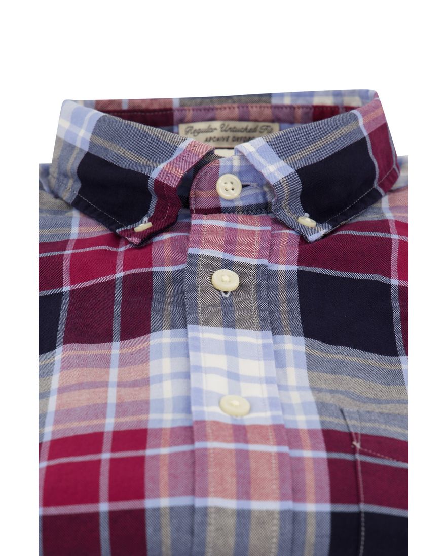 Gant normale fit casual overhemd rood geruit