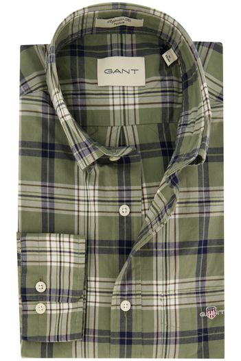 Gant casual overhemd groen Gant Regular Fit