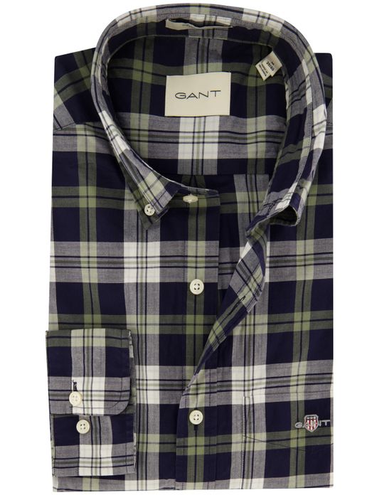 casual overhemd donkerblauw Gant Regular Fit