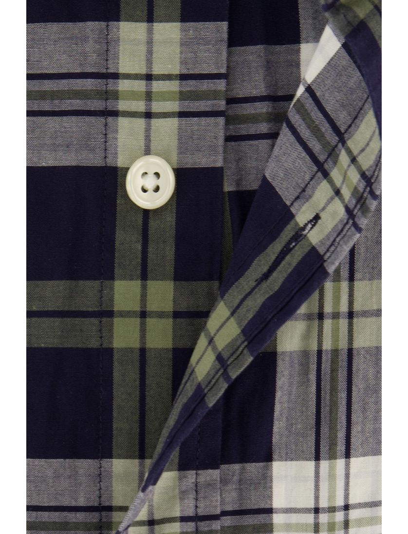 Gant overhemd donkerblauw geruit poplin