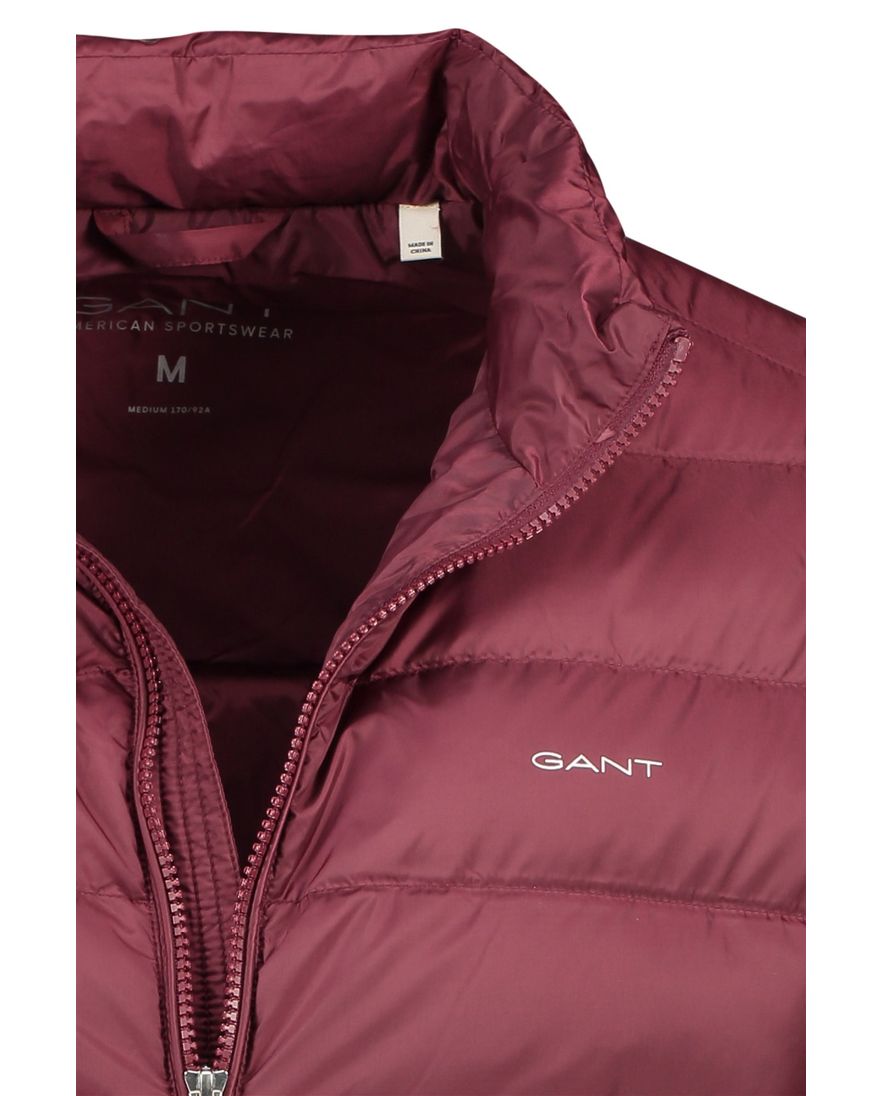 Gant tussenjas rood effen rits normale fit