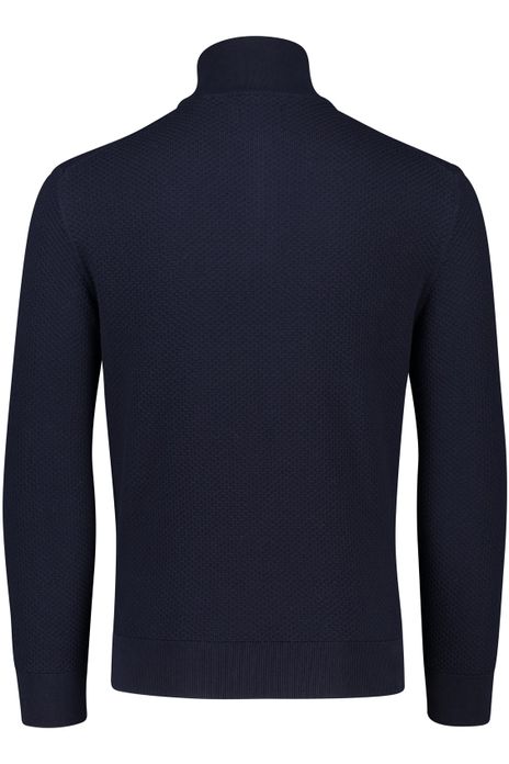 Gant trui donkerblauw half zip katoen