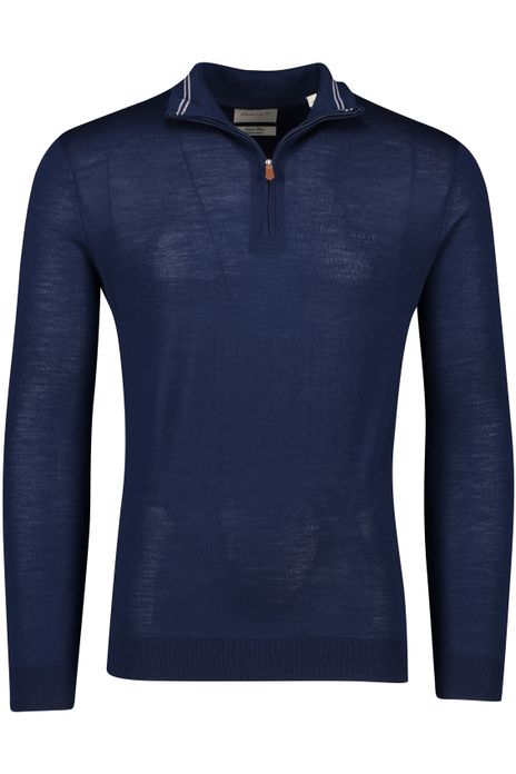 Gant trui half zip donkerblauw normale fit