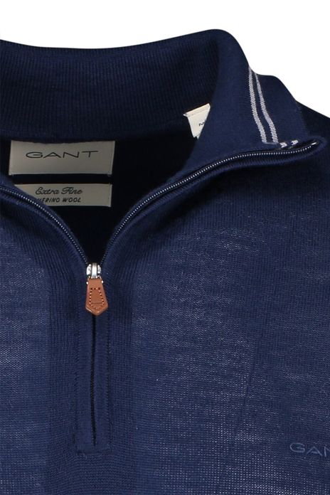 Gant trui half zip donkerblauw normale fit