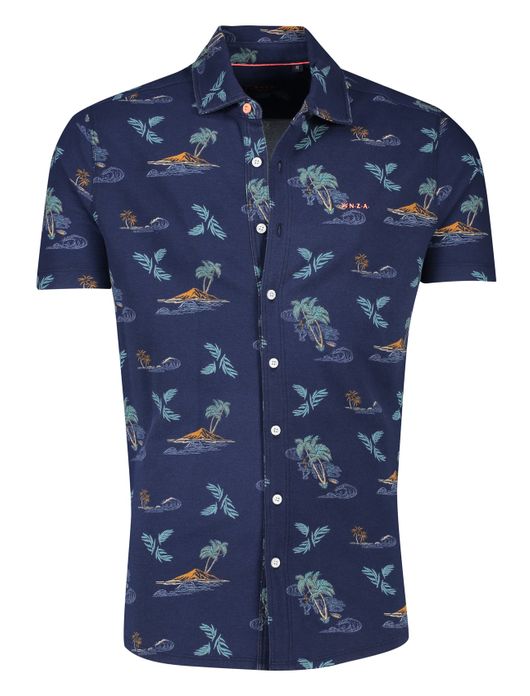 NZA korte mouw overhemd Colt navy