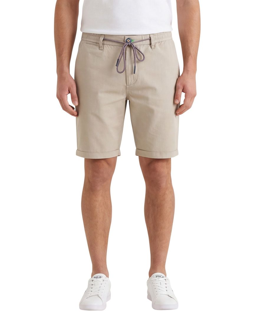 New Zealand korte broek effen beige katoen normale fit