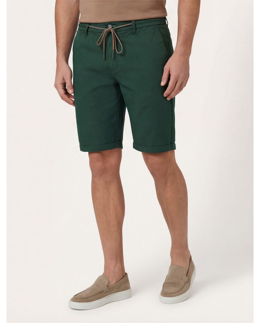 Katoenen New Zealand bermuda effen donkergroen