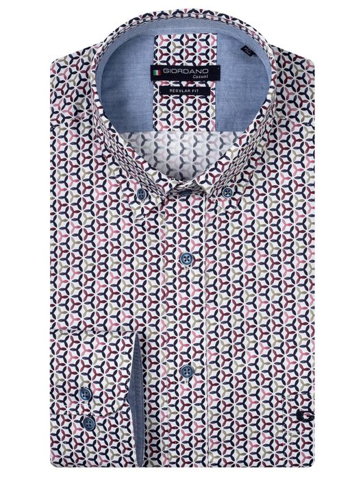 Giordano button-down overhemd roze geprint