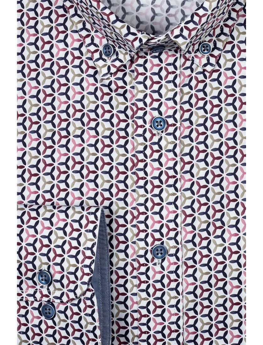 Katoenen Giordano button-down overhemd roze geprint