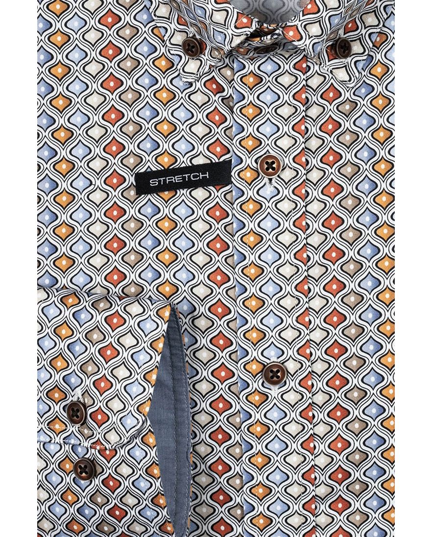 Giordano casual overhemd lichtblauw geprint