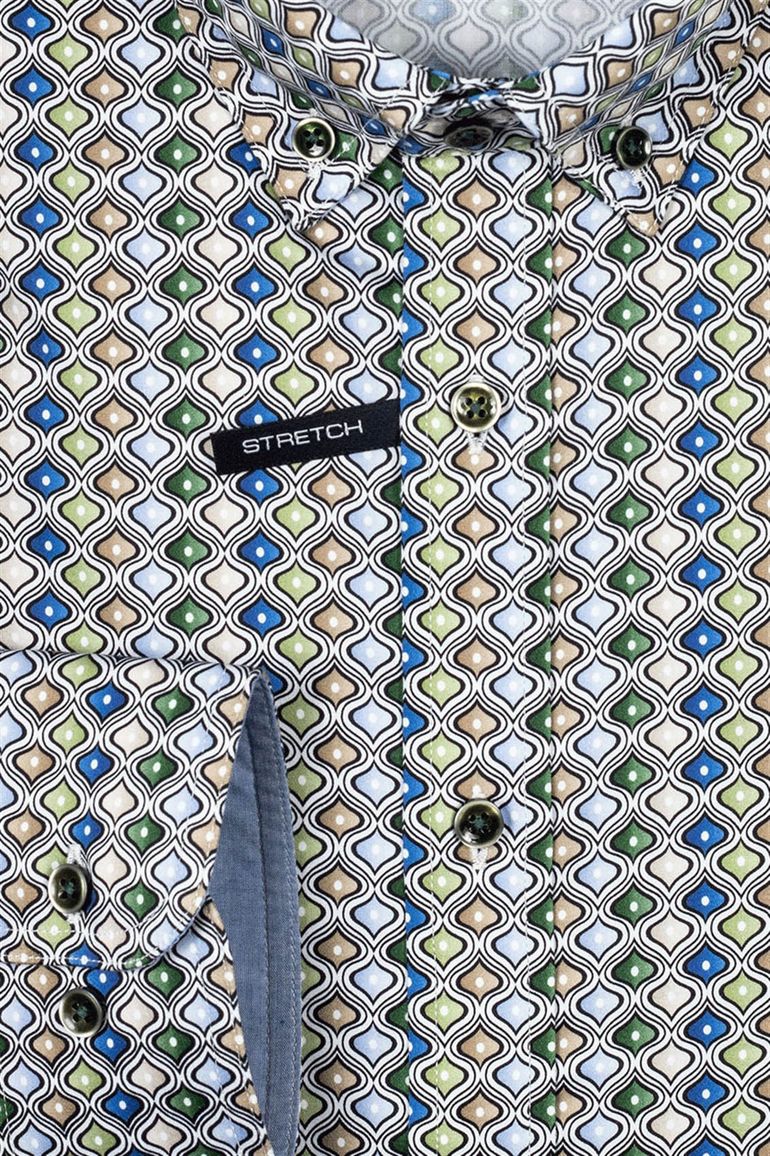 Giordano overhemd groen geprint button-down