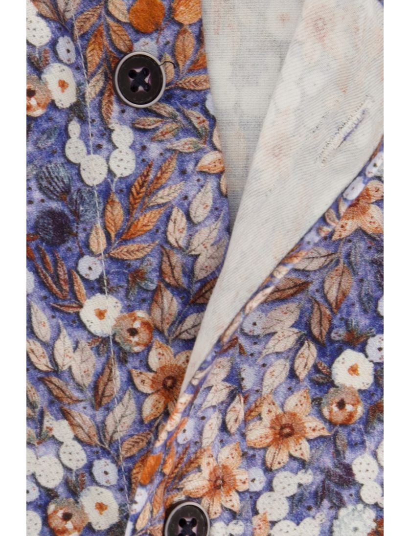 Casual overhemd Giordano Regular Fit blauw bloemen