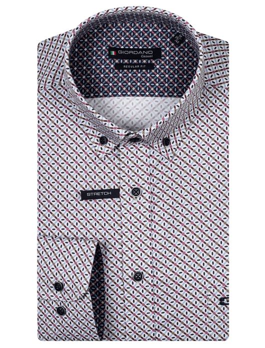 Giordano overhemd geprint button-down stretch