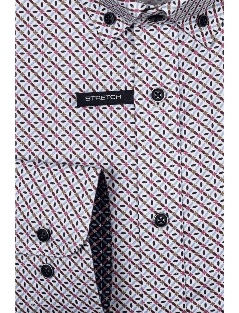 Katoenen Giordano overhemd rood geprint button-down