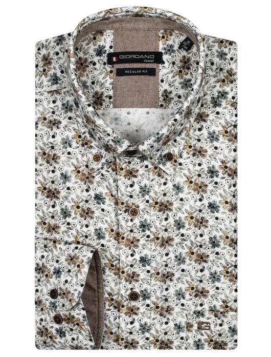 Giordano overhemd wit bloemenprint