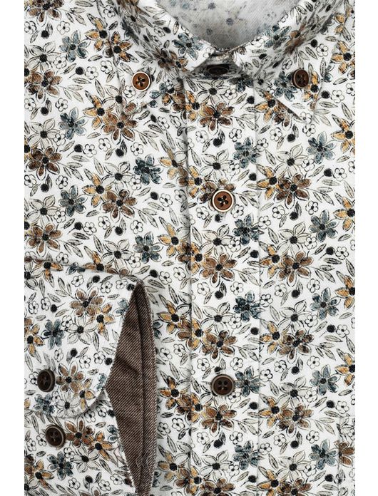 Giordano overhemd wit bloemenprint