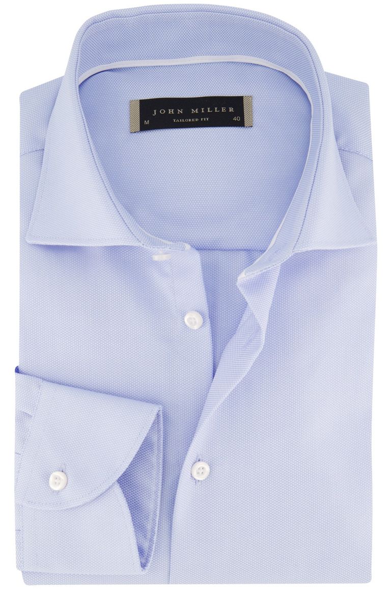 Katoenen John Miller lichtblauw overhemd tailored fit