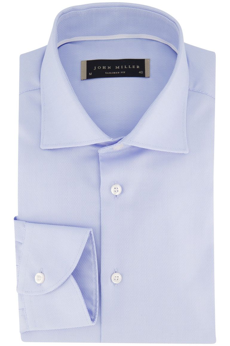 Katoenen John Miller lichtblauw overhemd tailored fit