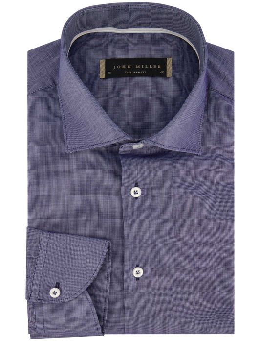 John Miller overhemd blauw patroon