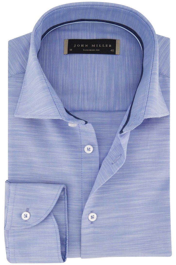 John Miller business overhemd normale fit lichtblauw gemêleerd
