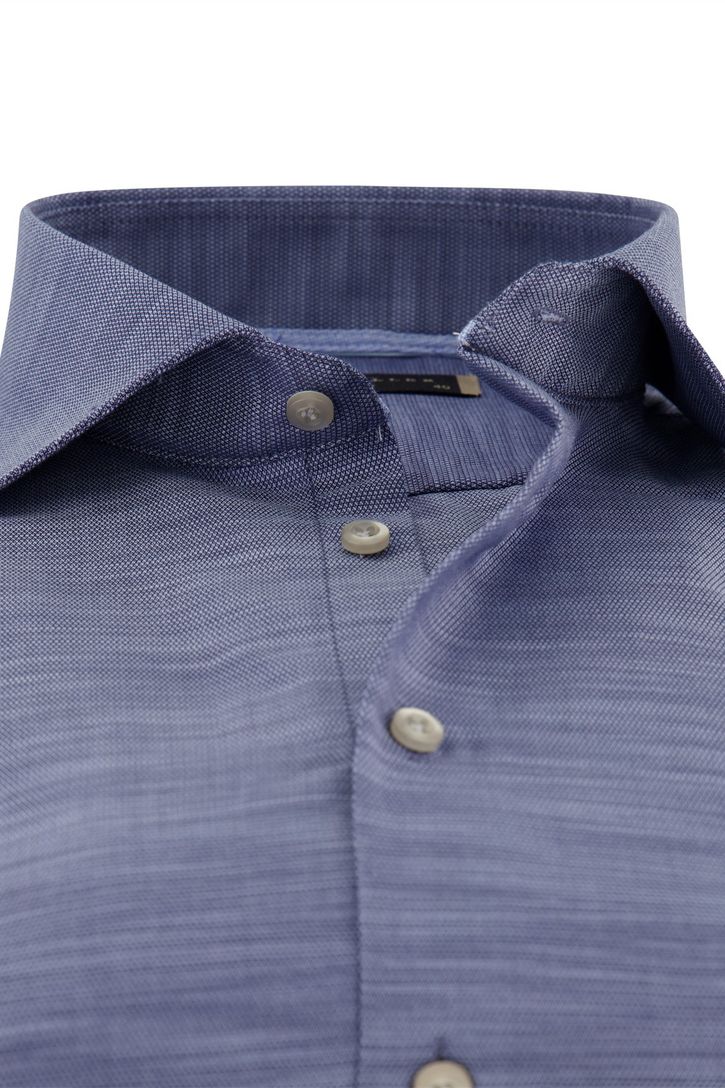 John Miller tailored fit overhemd katoen mouwlengte 7 navy gemêleerd