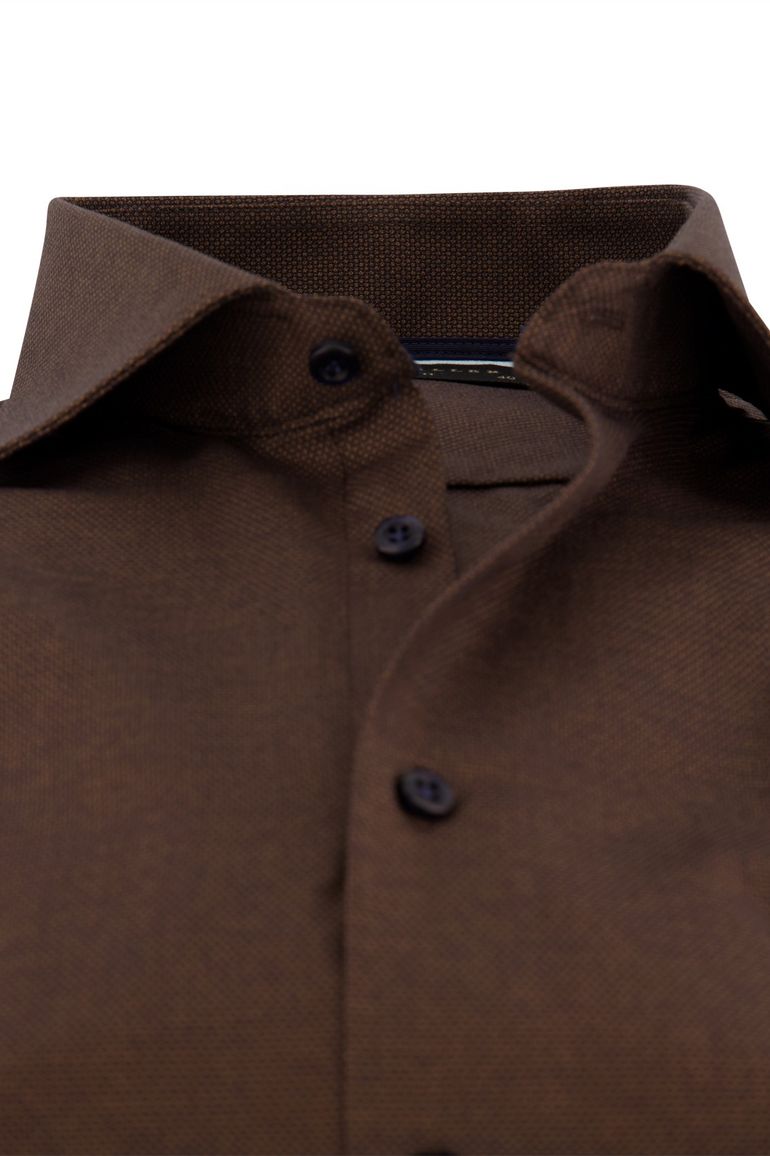 John Miller overhemd bruin tailored fit