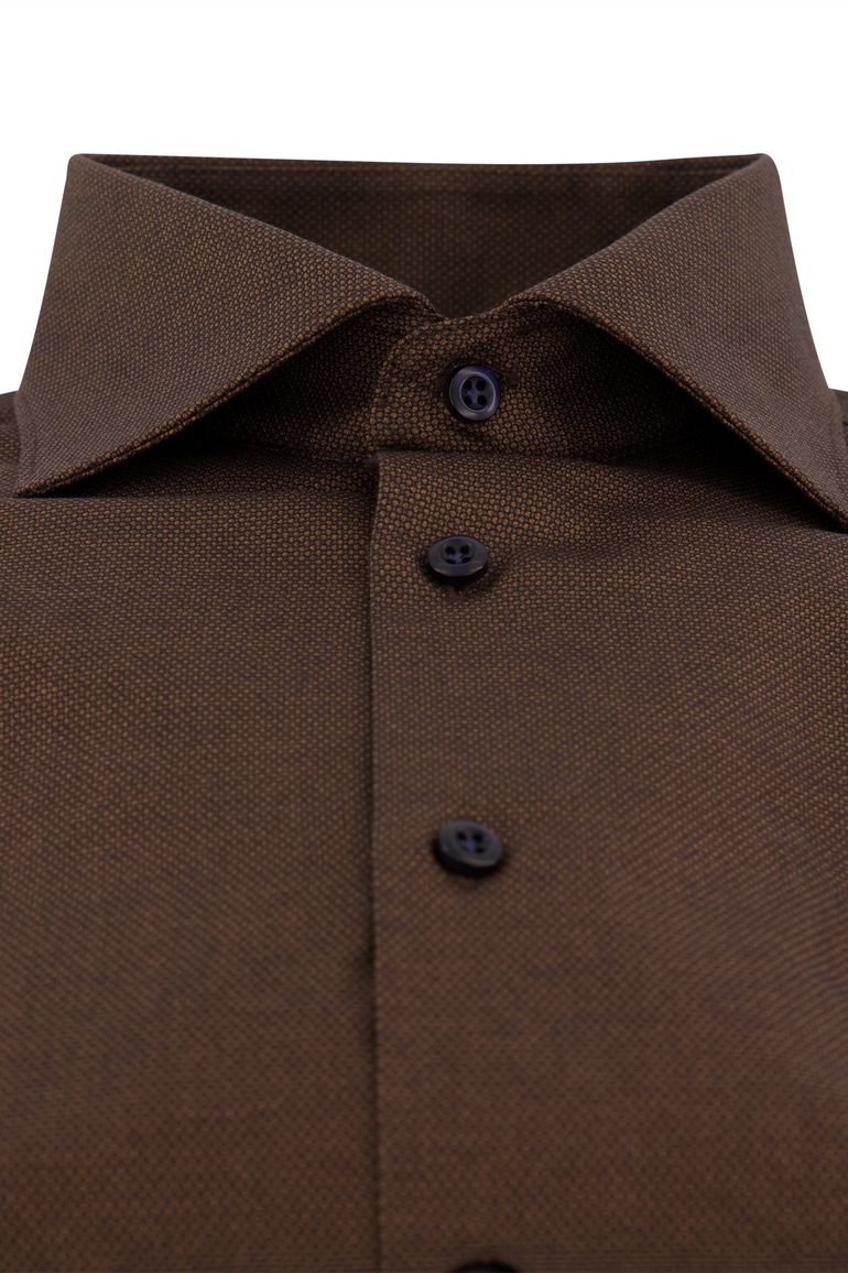 John Miller overhemd bruin tailored fit