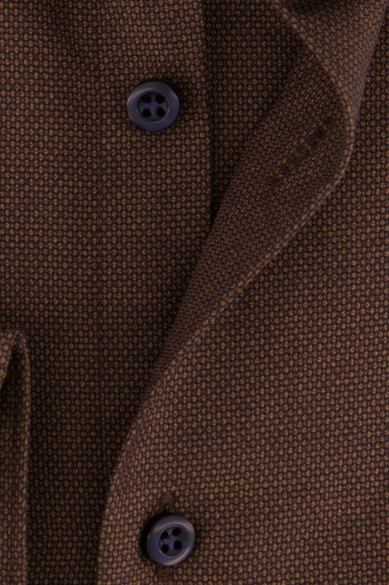 John Miller overhemd bruin tailored fit