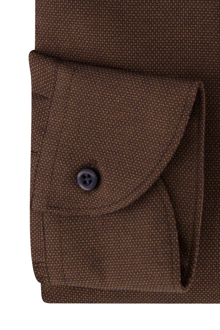 John Miller overhemd bruin tailored fit