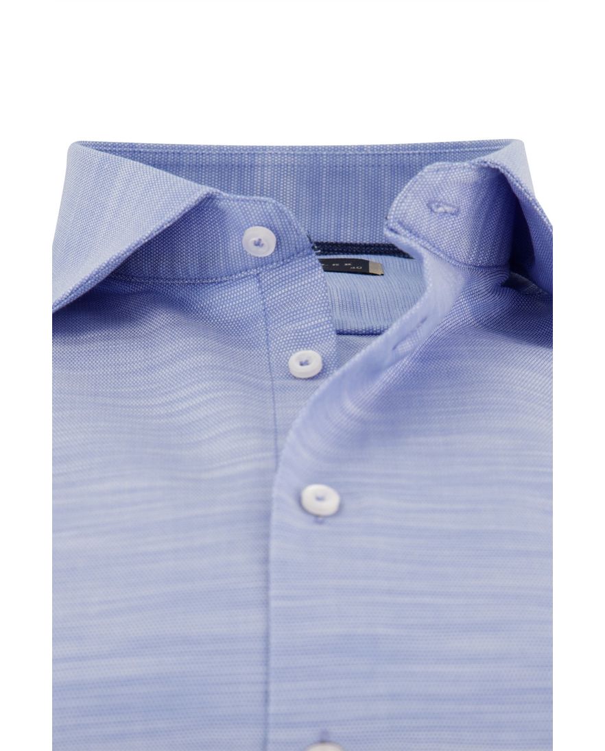 Mouwlengte 7 John Miller lichtblauw overhemd gemêleerd tailored fit