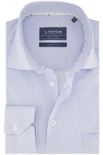 Ledub Ledub overhemd wit geprint easy iron