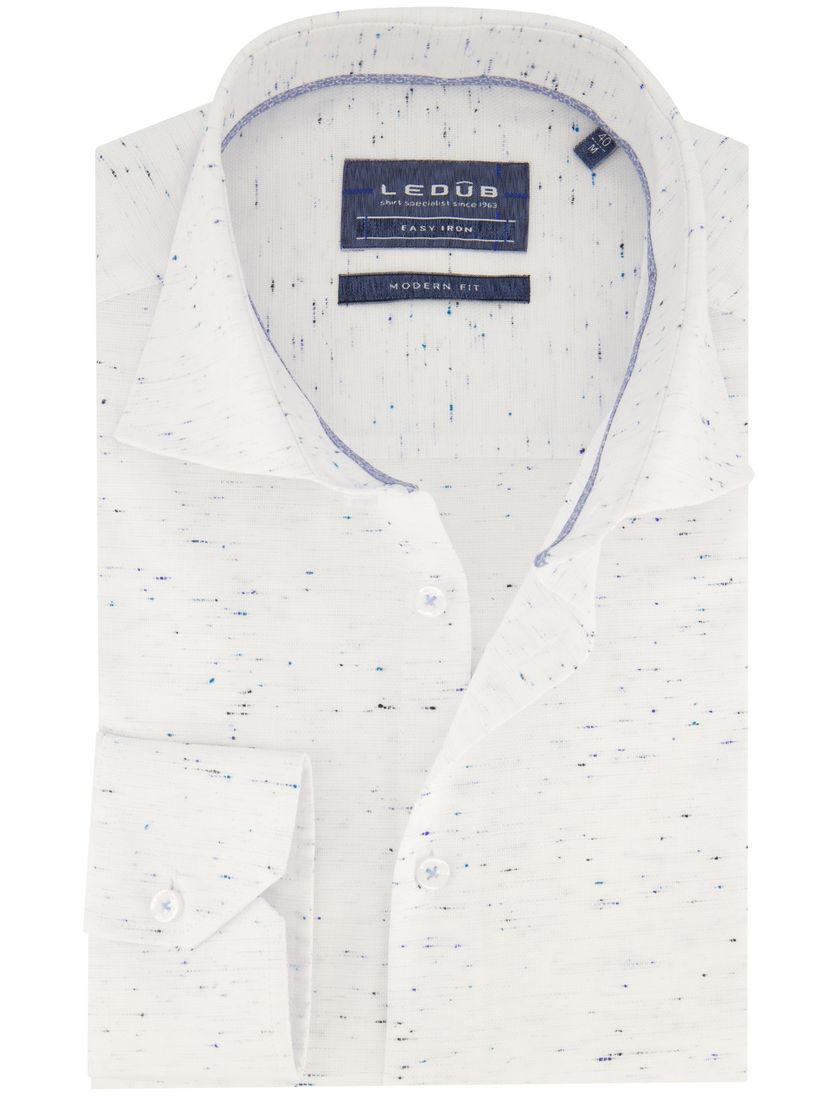 Ledub business overhemd Modern Fit wit geprint