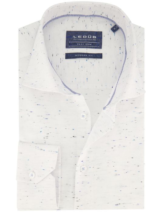 Ledub overhemd spierwit geprint