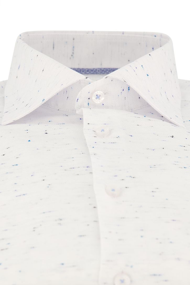 katoenen Ledub overhemd mouwlengte 7 wit geprint