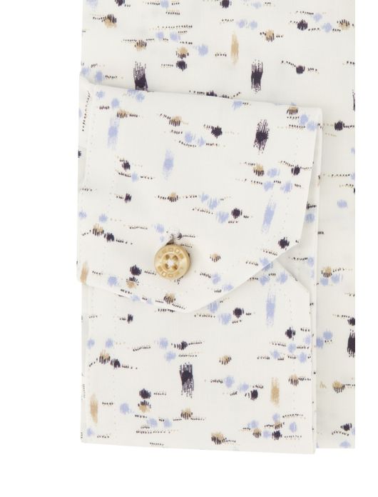 Ledub overhemd spierwit geprint button-down