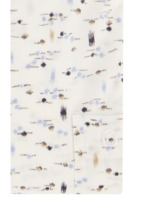 Ledub overhemd spierwit geprint button-down