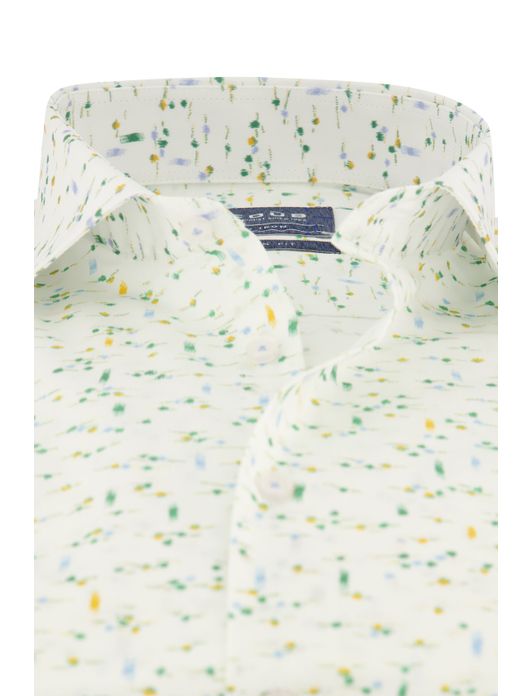Overhemd Ledub Modern Fit gebroken wit geprint