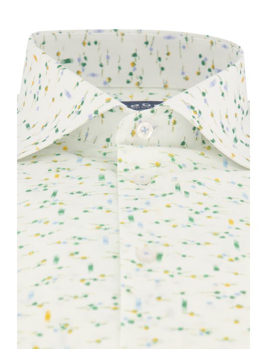 Overhemd Ledub Modern Fit gebroken wit geprint