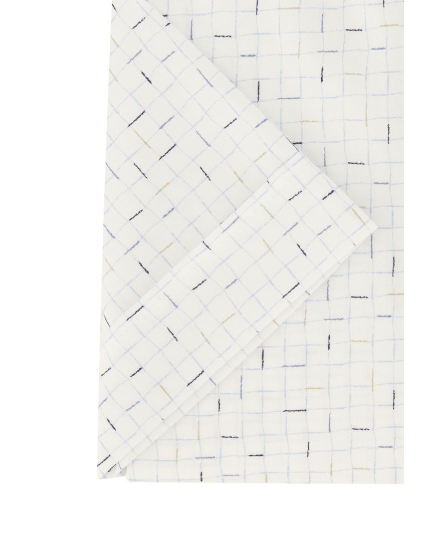 Ledub overhemd korte mouw normale fit wit geprint