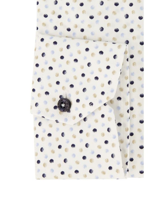 Ledub overhemd wit stippen print