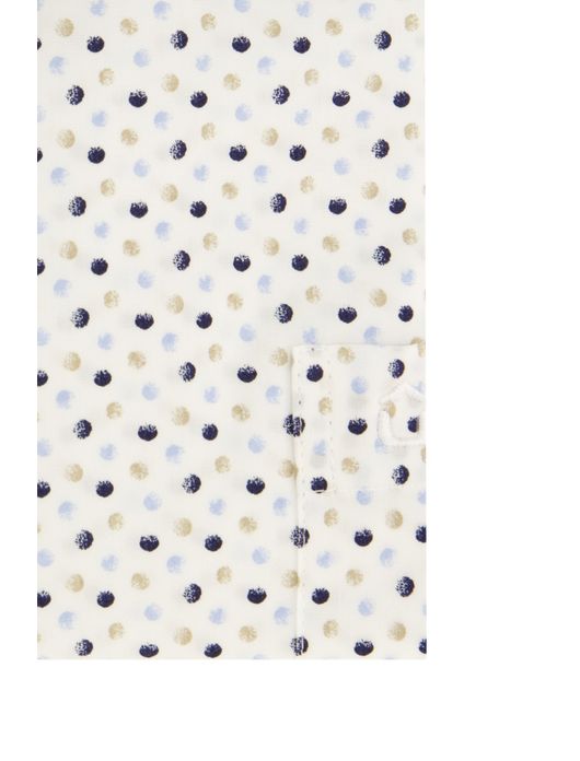 Ledub overhemd wit stippen print