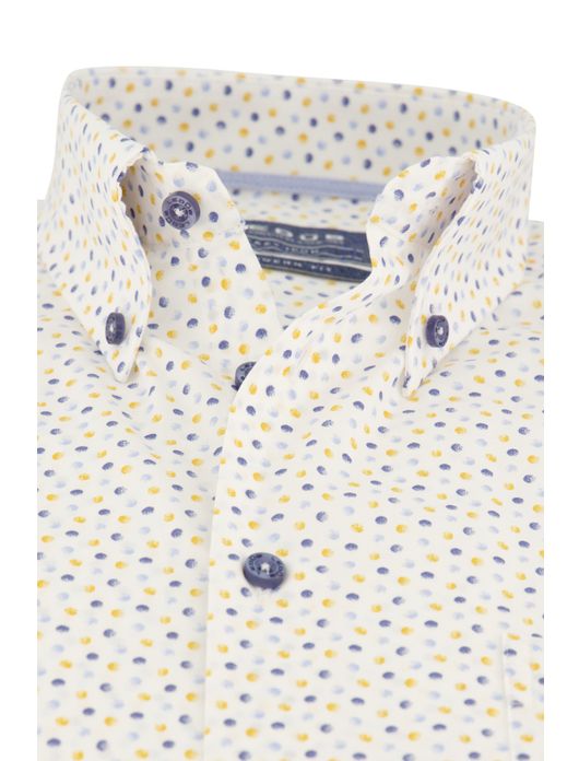 Ledub button-down overhemd geprint stippen