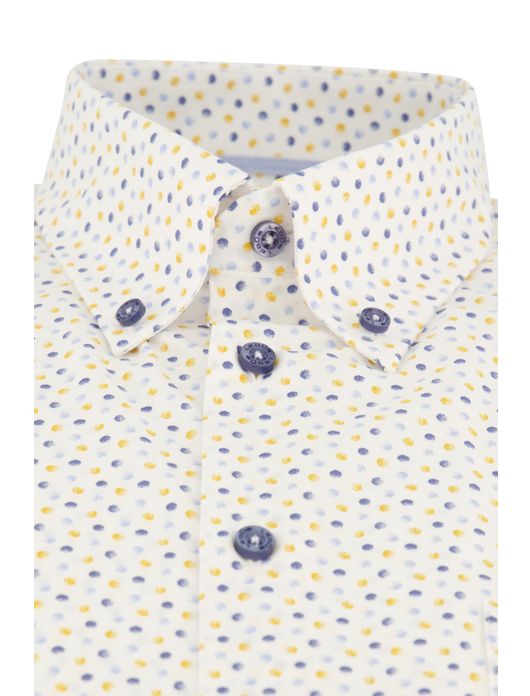 Ledub button-down overhemd geprint stippen