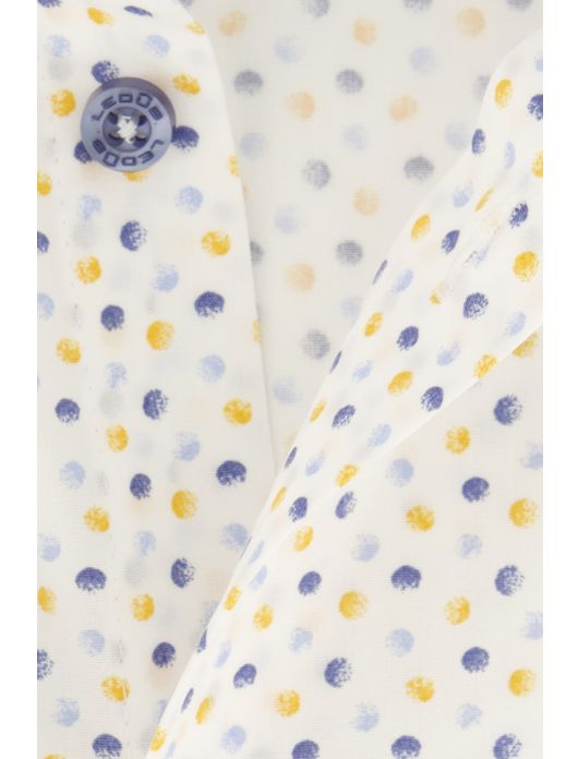 Ledub button-down overhemd geprint stippen